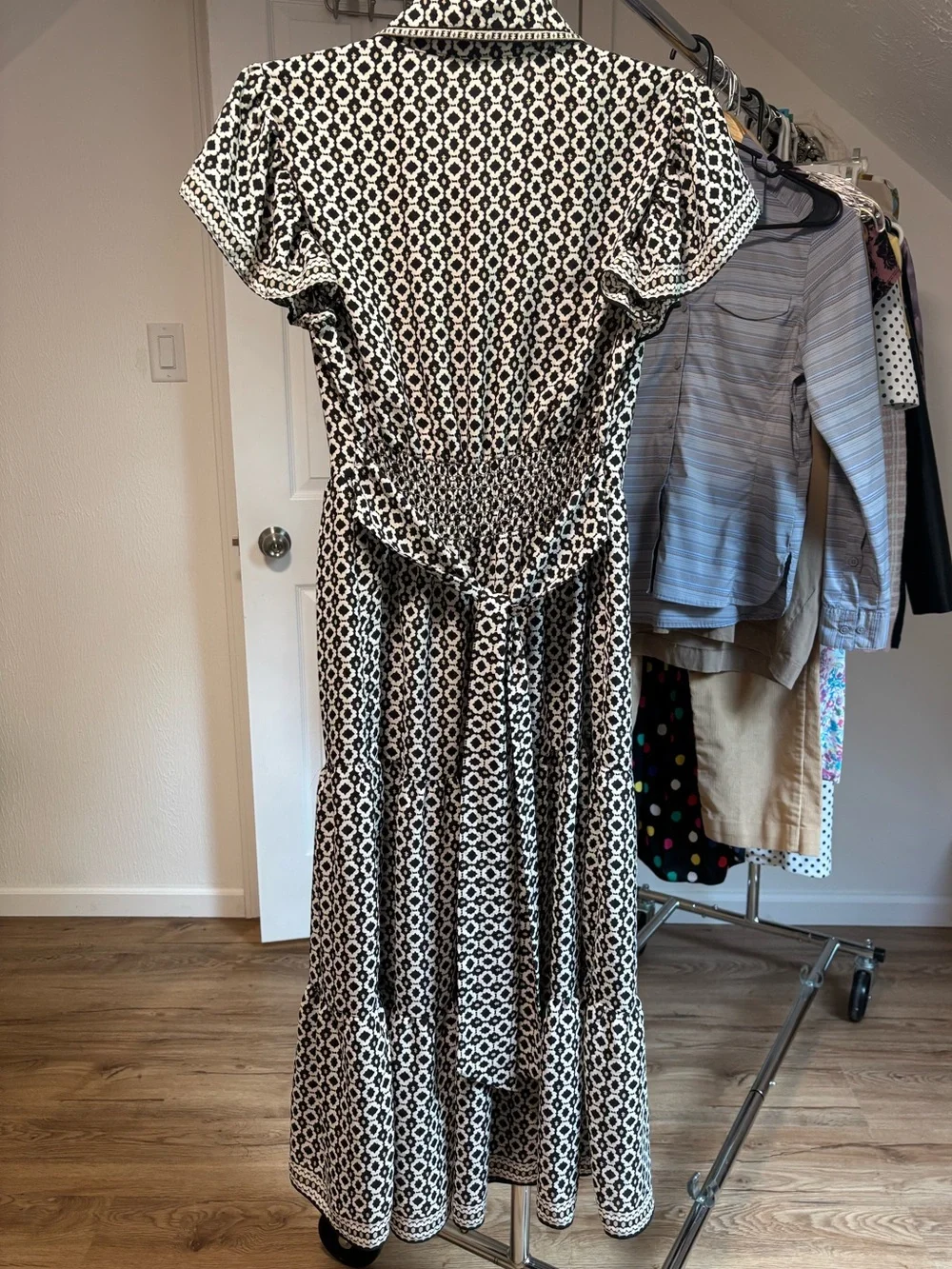 Max Studio London boho tiered dress with collar, medium - Picture 2 of 10